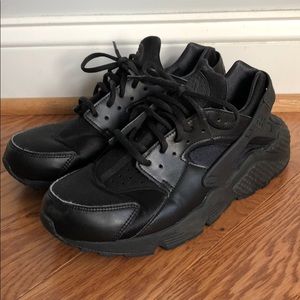 Black Nike Huaraches, Worn Once, Great Condition!!